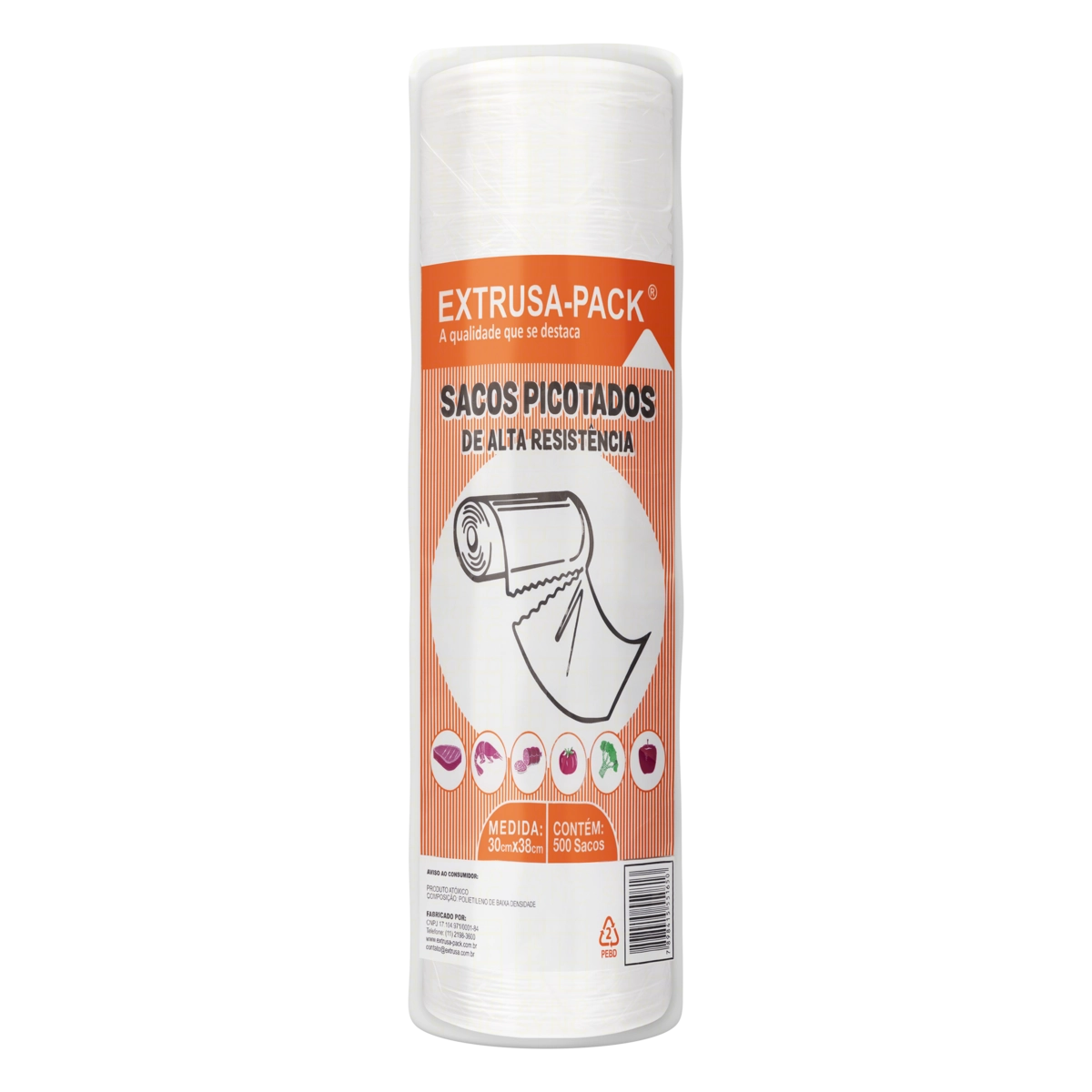 Saco Picotado 4kg Extrusa Pack Pacote 500 Unidades