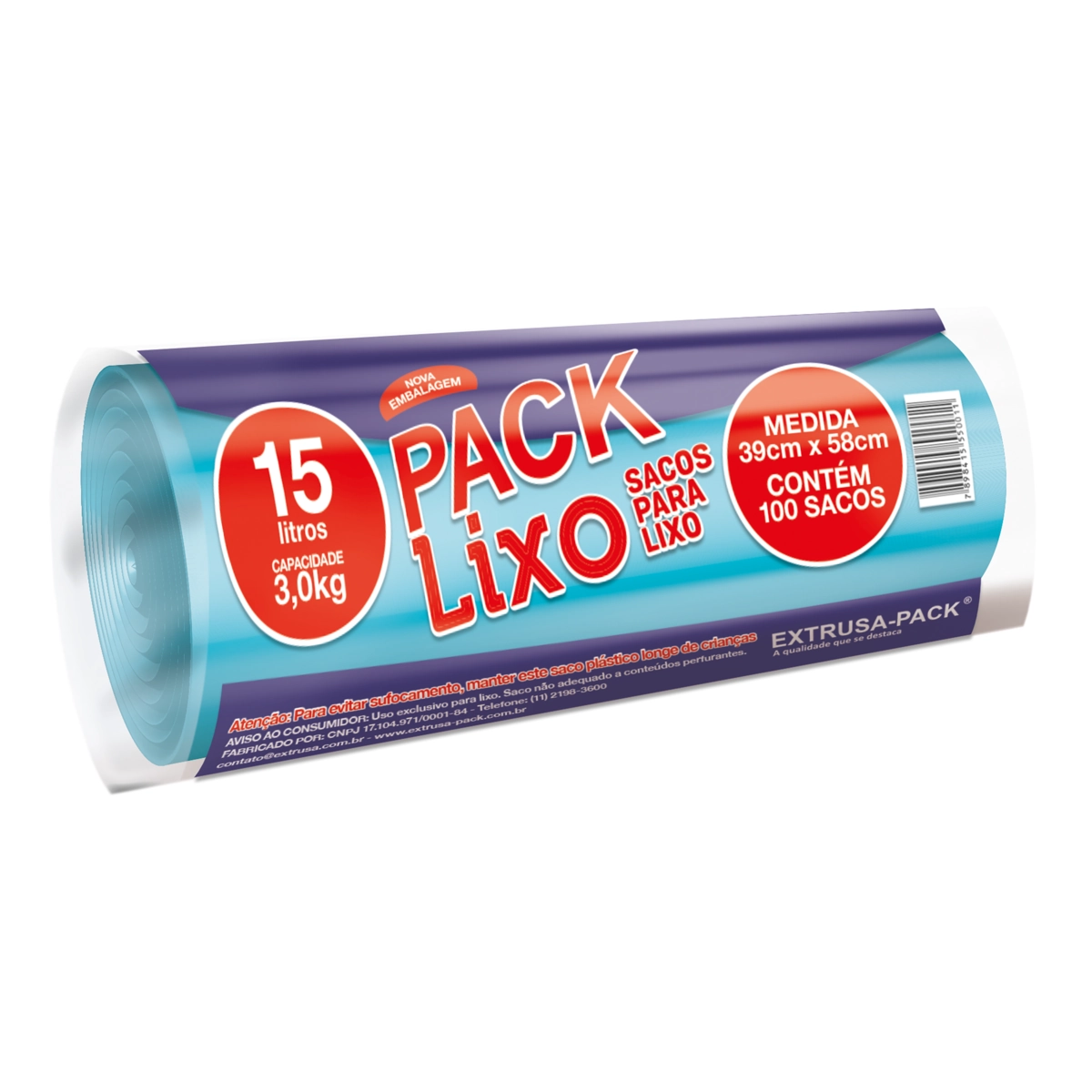 Saco Para Lixo 15l Pack Lixo 100 Unidades