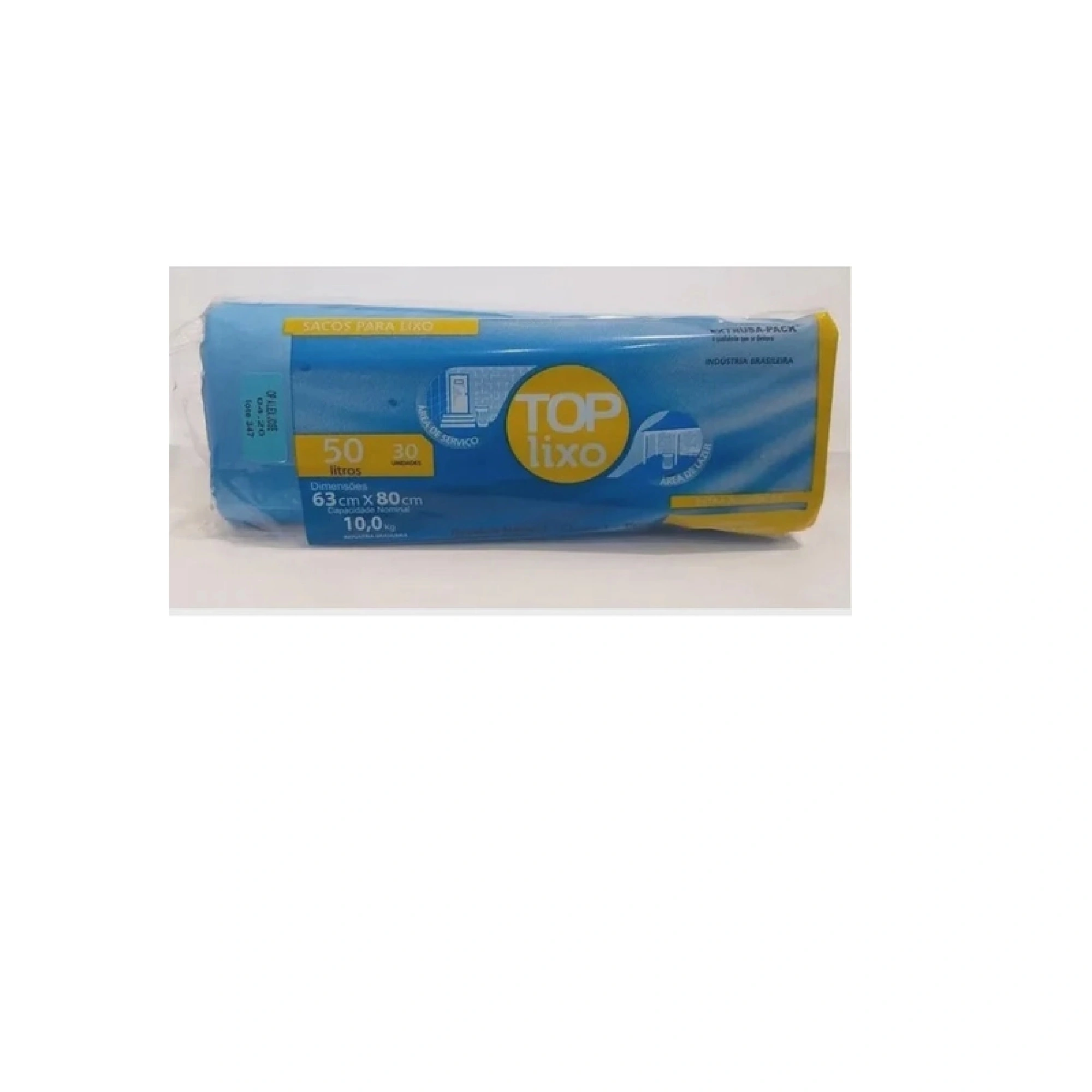 Saco Para Lixo Azul 50l Pack Lixo Top 30 Unidades
