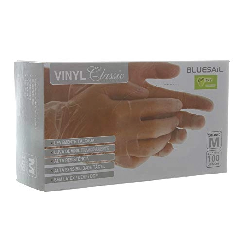 Luva Procedimento Bluesail Vinil M 100unidade