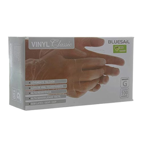 Luva Procedimento Bluesail Vinil G 100unidade