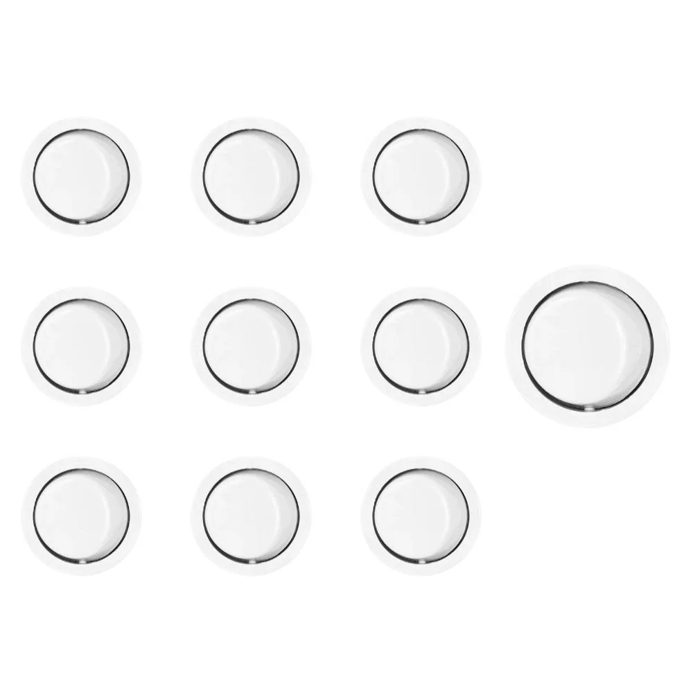 Kit 10 Interruptores Bolinha De Tecla Para Móveis Margirius Moldura M9 Com Cabo Série 16.000 Branco