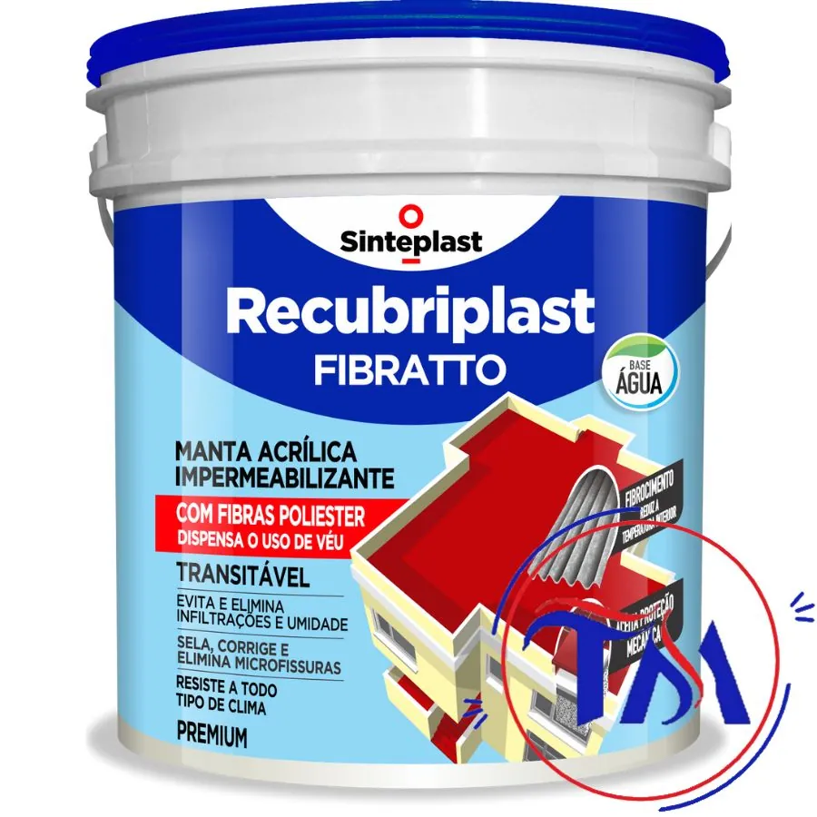 Manta Acrílica Impermeabiliz. Fibratto Recubriplast 12 Kg  Concreto
