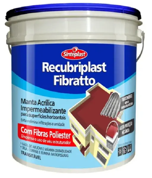 Manta Acrílica Impermeabiliz. Fibratto Recubriplast 18 Kg Telha