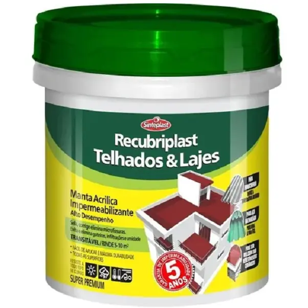 Manta Acrílica Impermeabiliz. Telhados E Lajes 4 Kg Concreto
