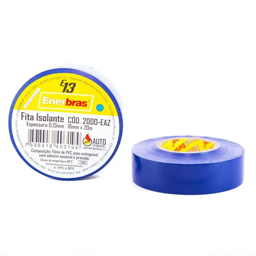 Fita Isol Color Enerbras 18mm X 20m Az Esp 0,1