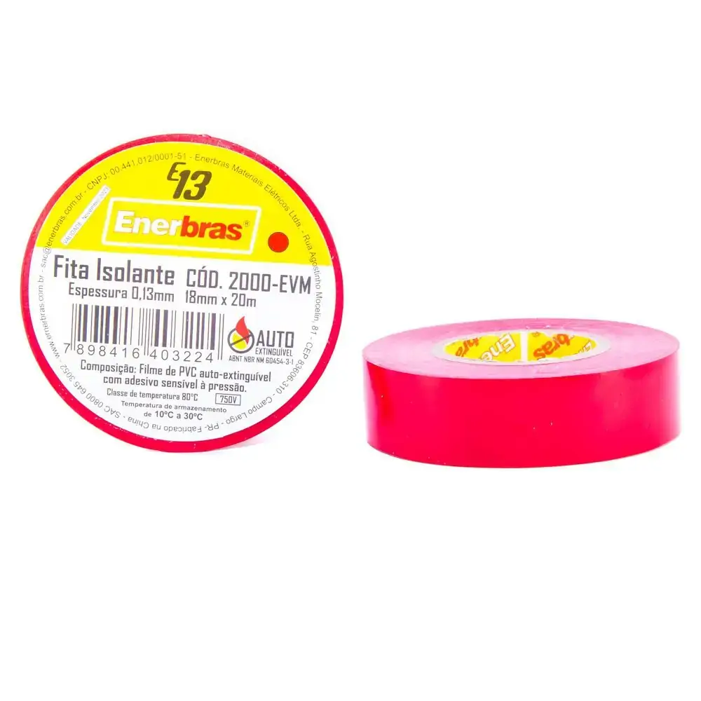 Fita Isol Color Enerbras 18mm X 20m Vm Esp 0,1