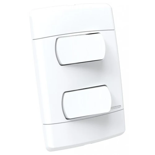 Conjunto Interruptor Duplo Simples 4x2 - Neo Sottile Enerbras Ens5107-es