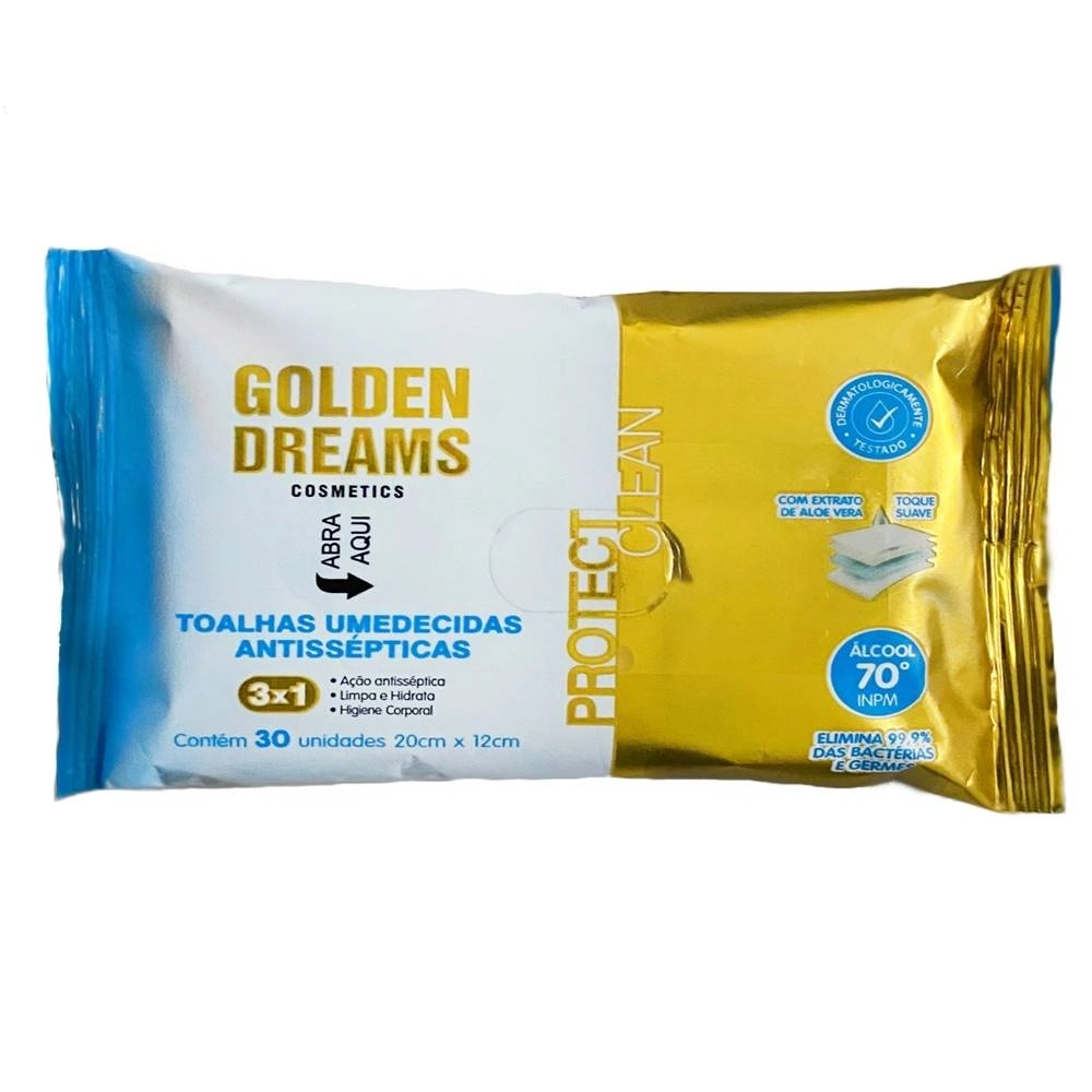 Toalha Antisseptica Golden Dreams Pct C/ 30 1un