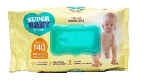 Toalha Umed Super Baby Green 140 Un C/ Tampa