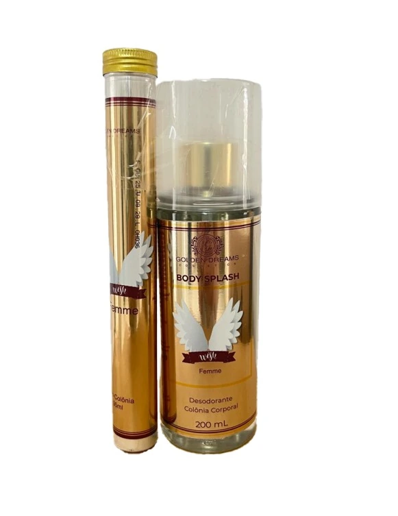 Kit Golden Dreams Colonia 35ml Body Splash 100ml Wish 1un