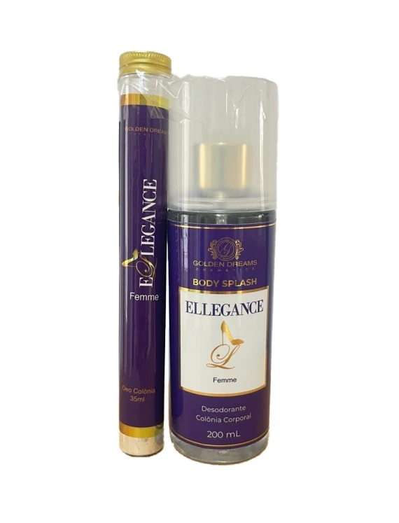 Kit Golden Dreams Colonia 35ml Body Splash 100ml Ellegance 1un