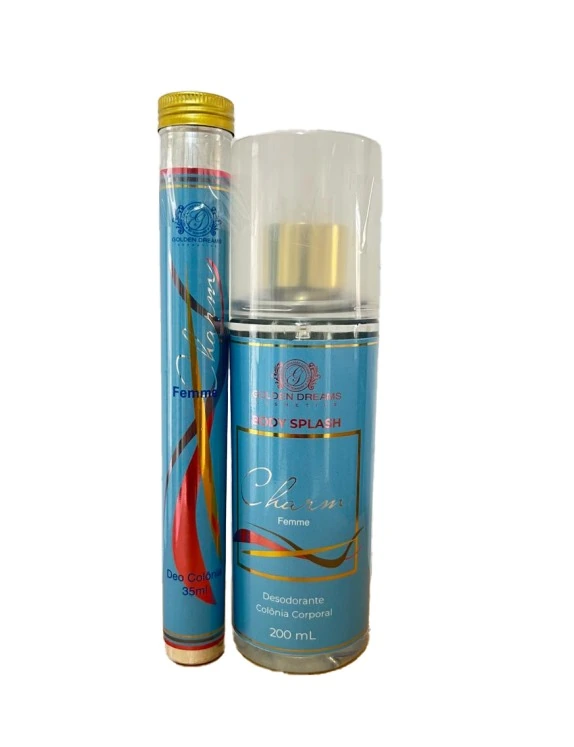 Kit Golden Dreams Colonia 35ml Body Splash 100ml Charm 1un