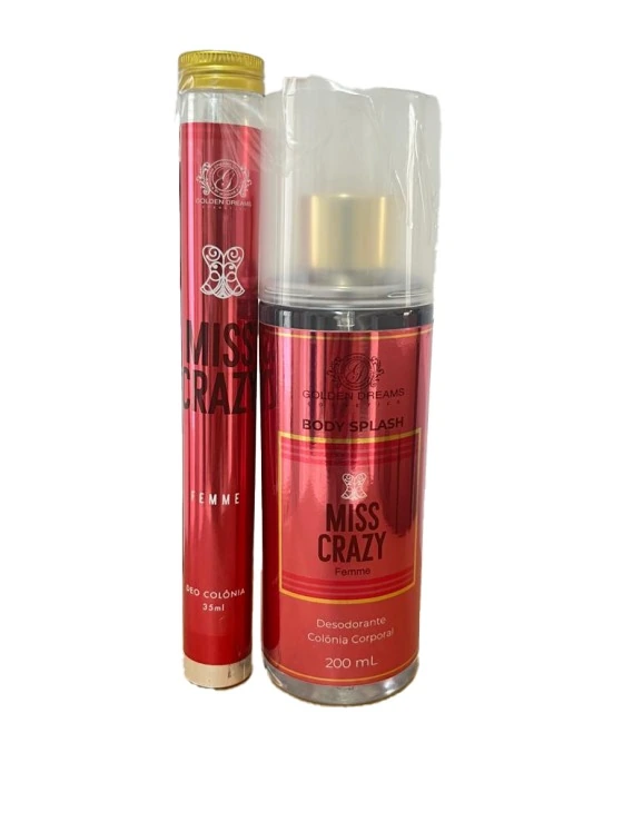 Kit Golden Dreams Colonia 35ml Body Splash 100ml Miss Crazy 1un
