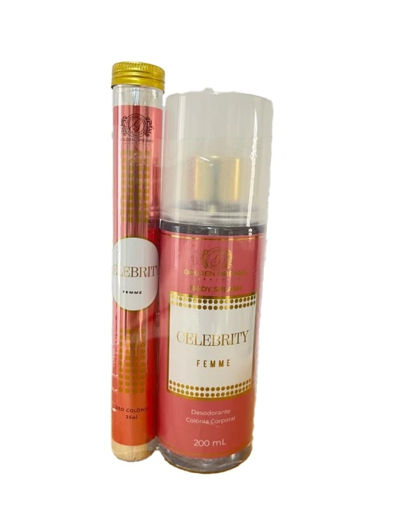 Kit Golden Dreams Colonia 35ml Body Splash 100ml Celebrity 1un