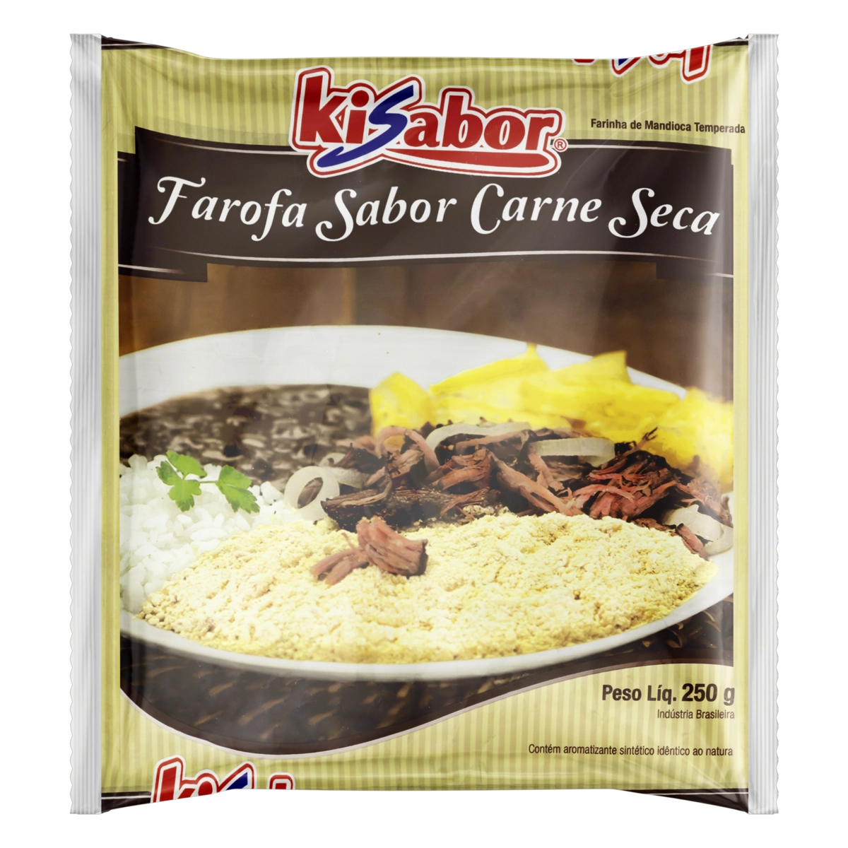 Farofa De Mandioca Carne Seca Kisabor Pacote 250g