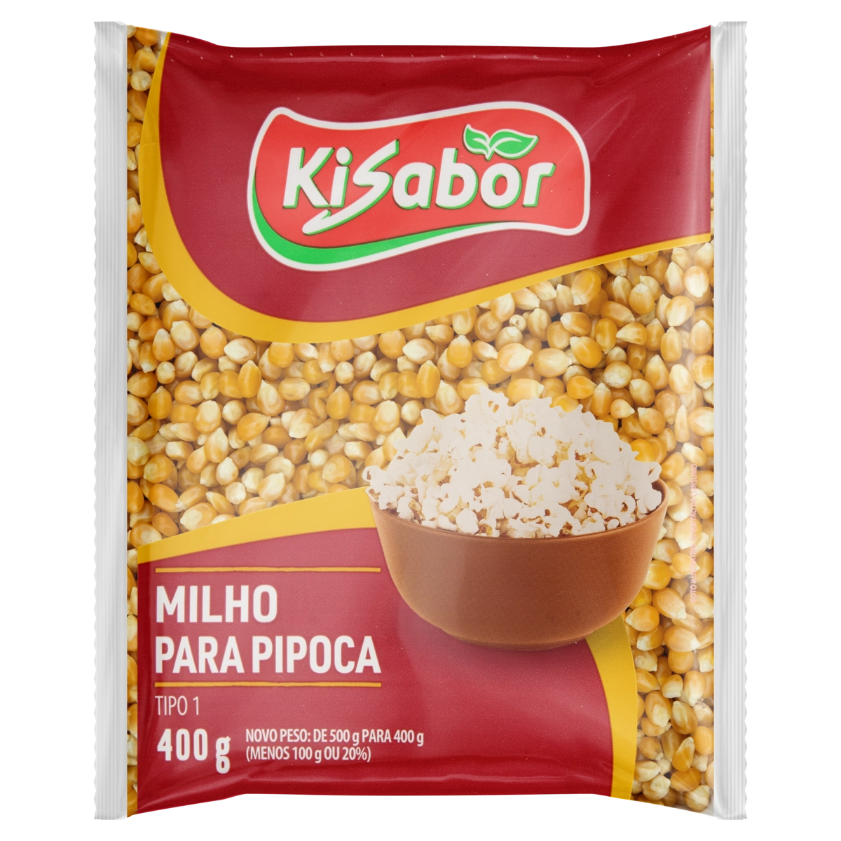Milho Para Pipoca Tipo 1 Kisabor Pacote 500g