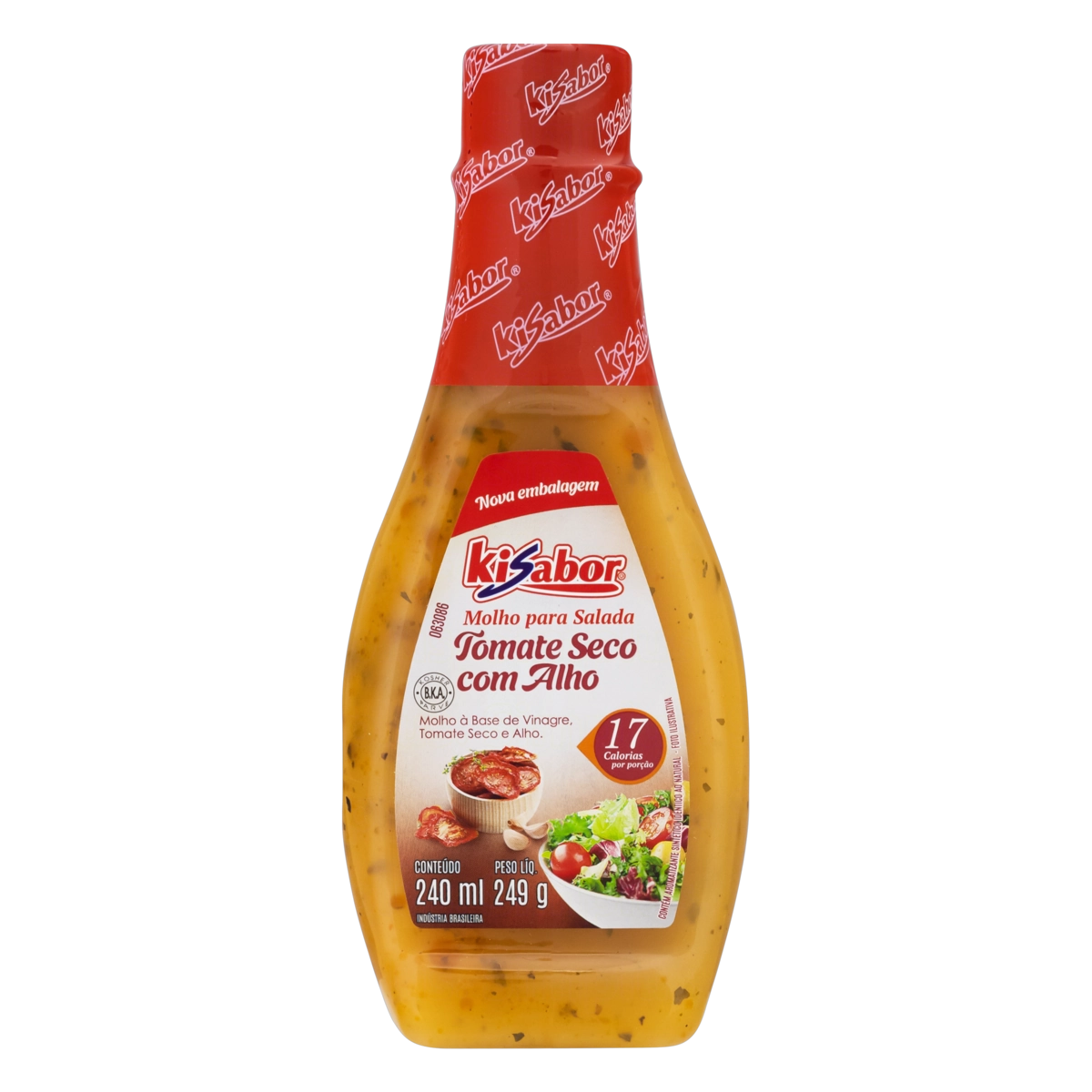 Molho Para Salada Tomate Seco Com Alho Kisabor Squeeze 240ml
