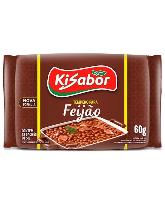 Tempero Pó Para Feijão Kisabor Tempera Fácil Pacote 60g 12 Unidades