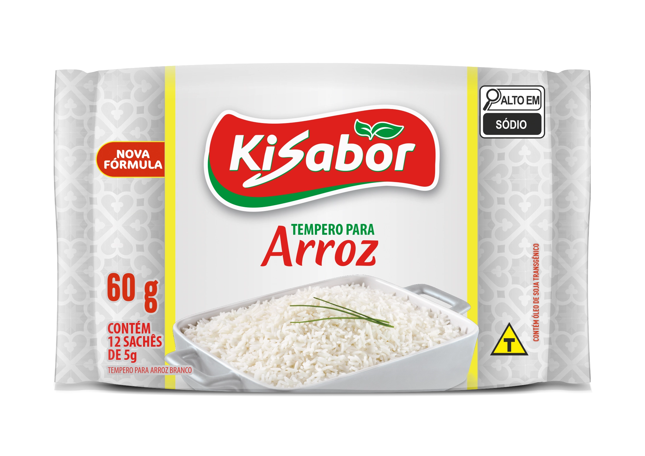 Tempero Pó Para Arroz Kisabor Pacote 60g 12 Unidades