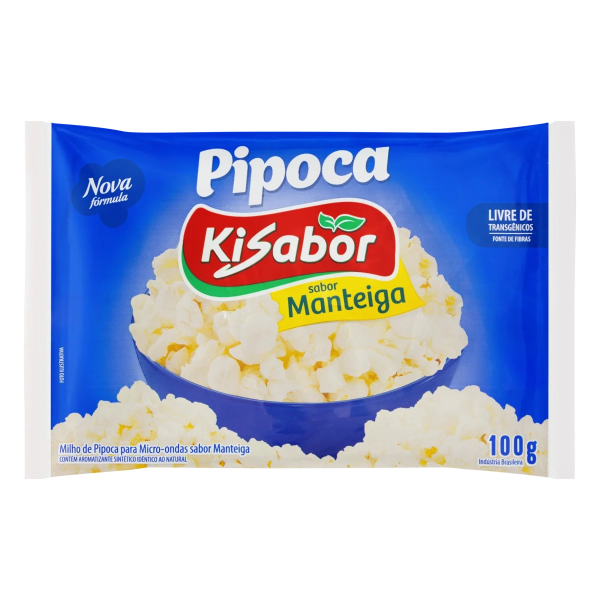 Pipoca Para Micro Ondas Manteiga Kisabor Pacote 100g