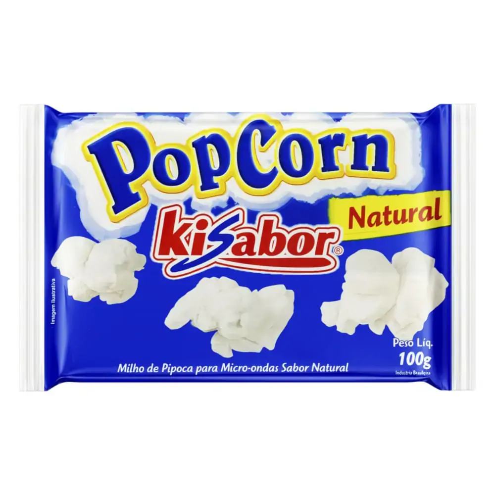 Pipoca Para Micro Ondas Natural Kisabor Pacote 100g