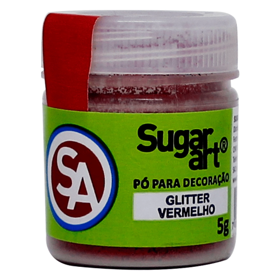 Po P/ Decor Glitter Vermelho 5g Sugar Art