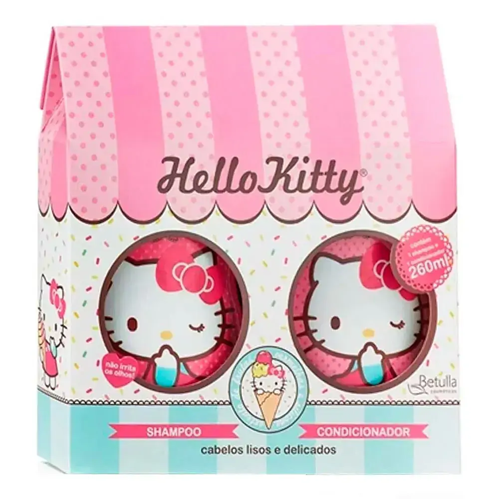 Hello Kitty Kit Shampoo Condicionador Lisos/delicados