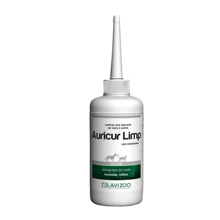 Auricur Limp 100ml Lavizoo Limpeza De Ouvidos De Cães Gatos