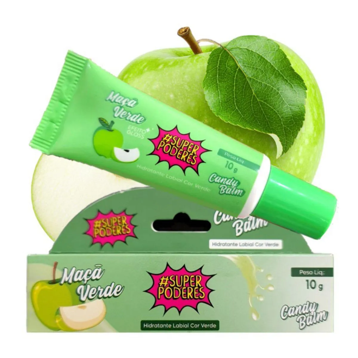 Gloss Super Poderes Maçã Verde 10g