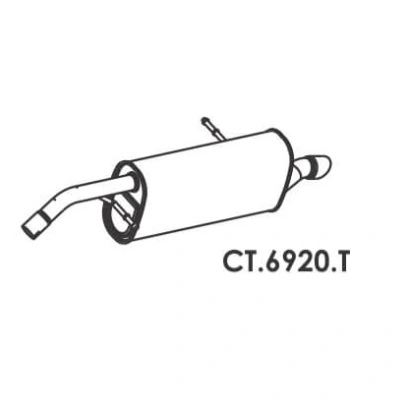 Escapamento Silencioso Traseiro CITROEN C3 - MASTRA CT6920T
