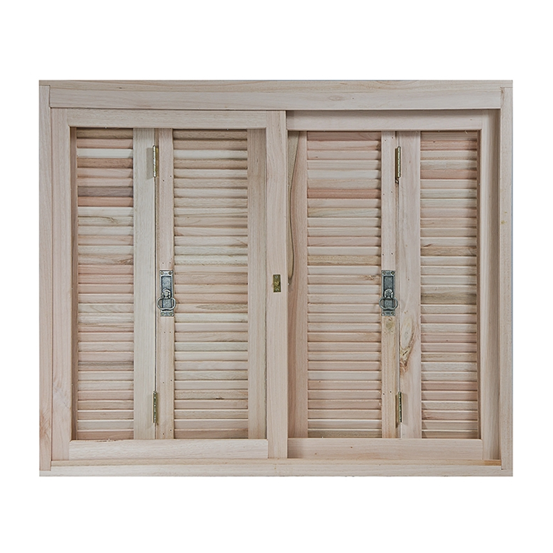Janela de Madeira Veneziana 6 Folhas 100x120cm Rondosul Natural