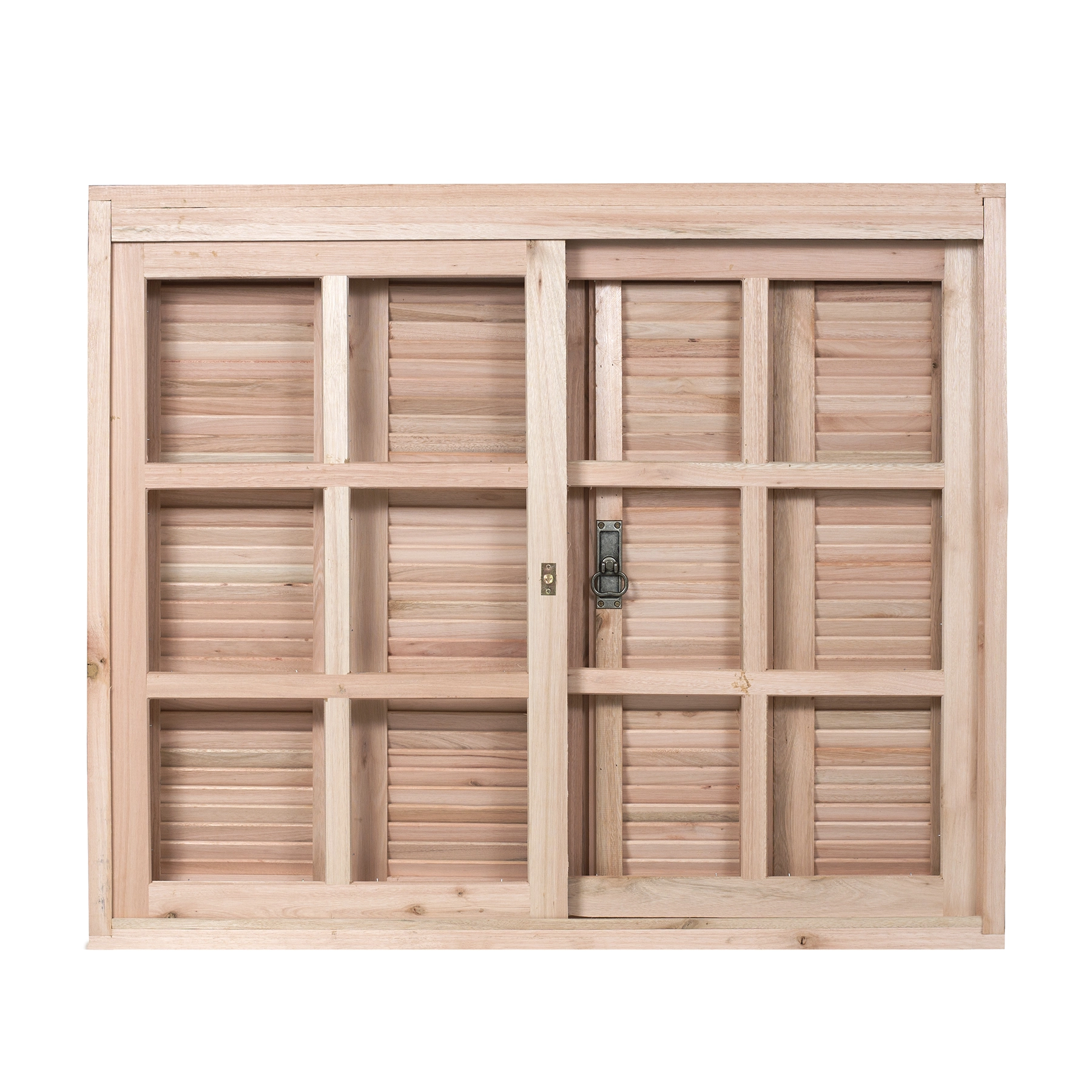 Janela de Madeira Veneziana 6 Folhas 100x120cm Rondosul Natural