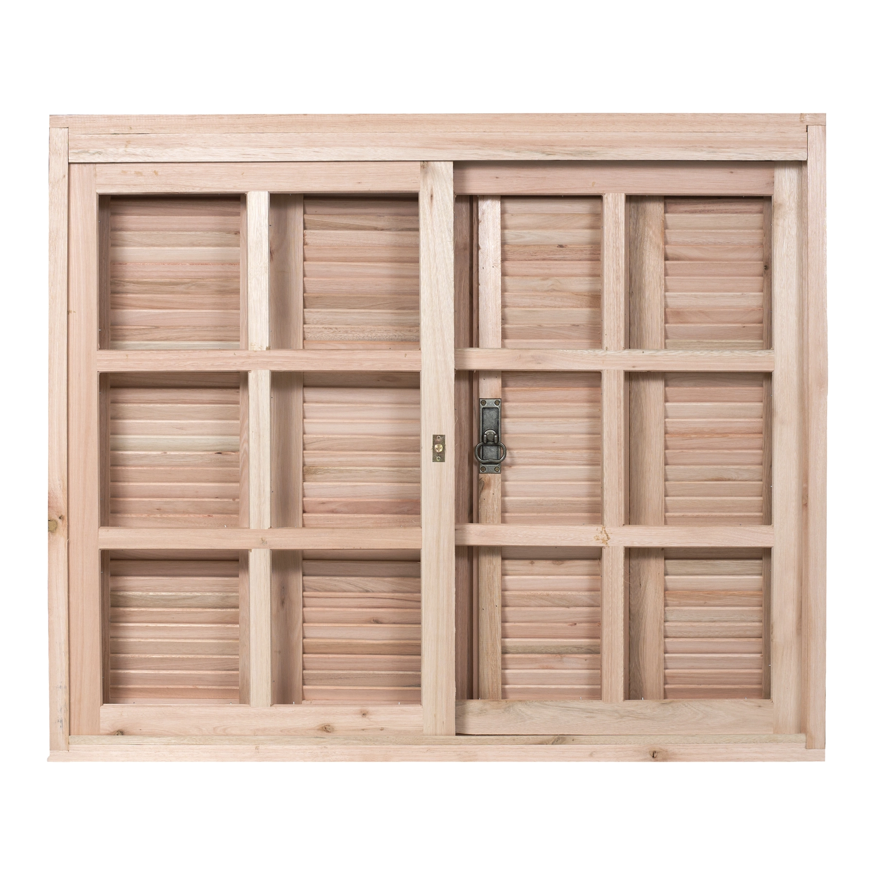Janela de Madeira Veneziana 6 Folhas 120x160cm Rondosul Natural