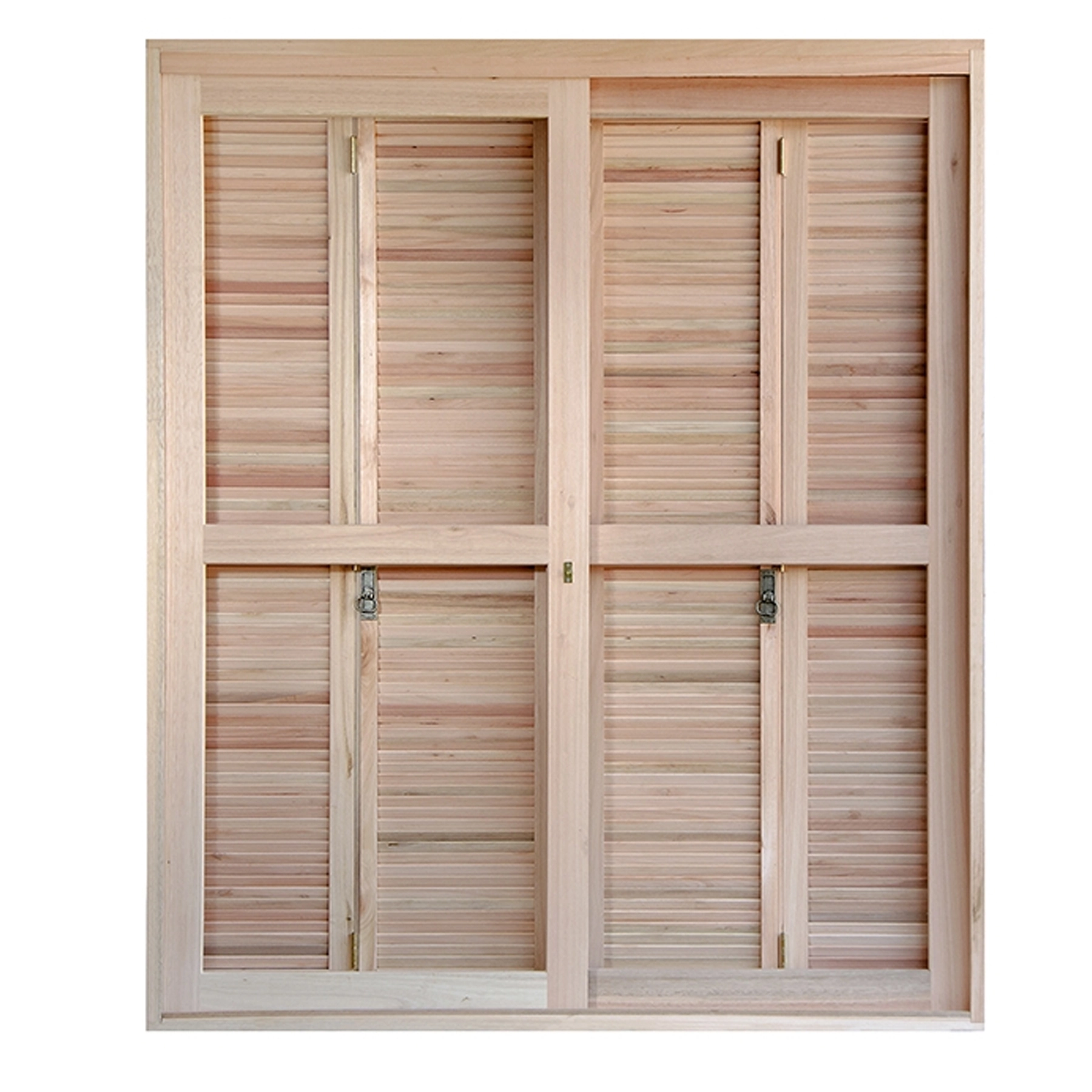 Porta Balcão de Correr e Pantográfica 6 Folhas Eucalipto Bege 2,13x1,40m Rondosul