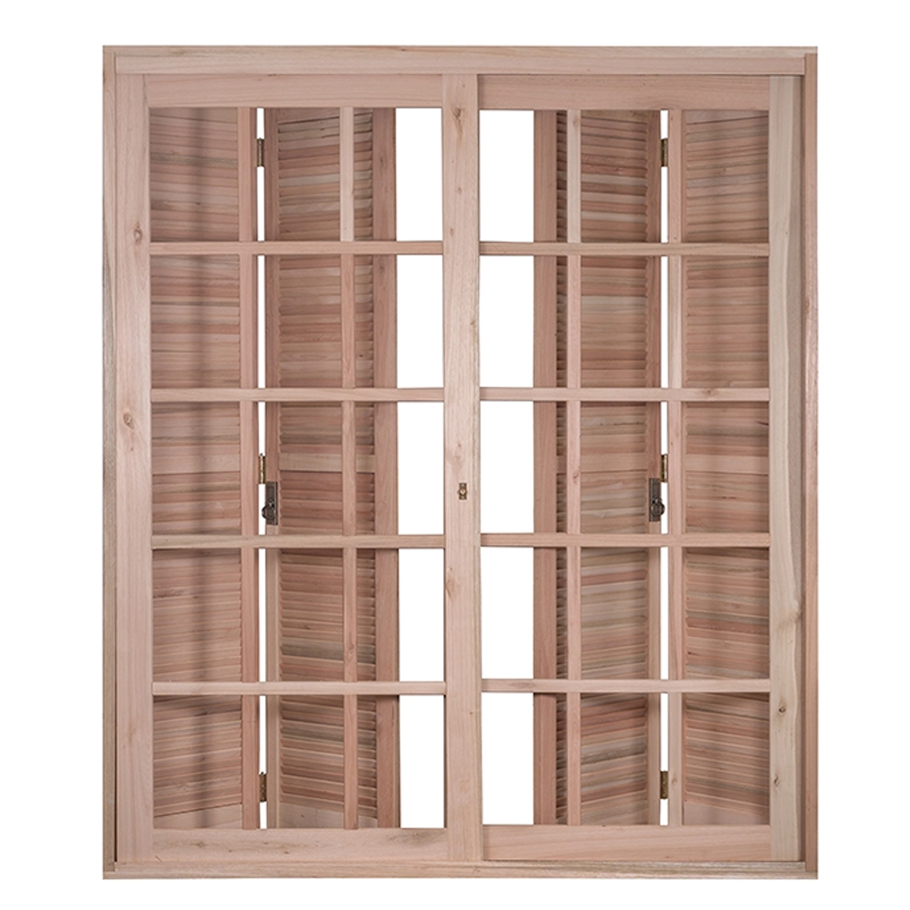 Porta Balcão de Correr e Pantográfica 6 Folhas Eucalipto Bege 2,13x1,80m Rondosul
