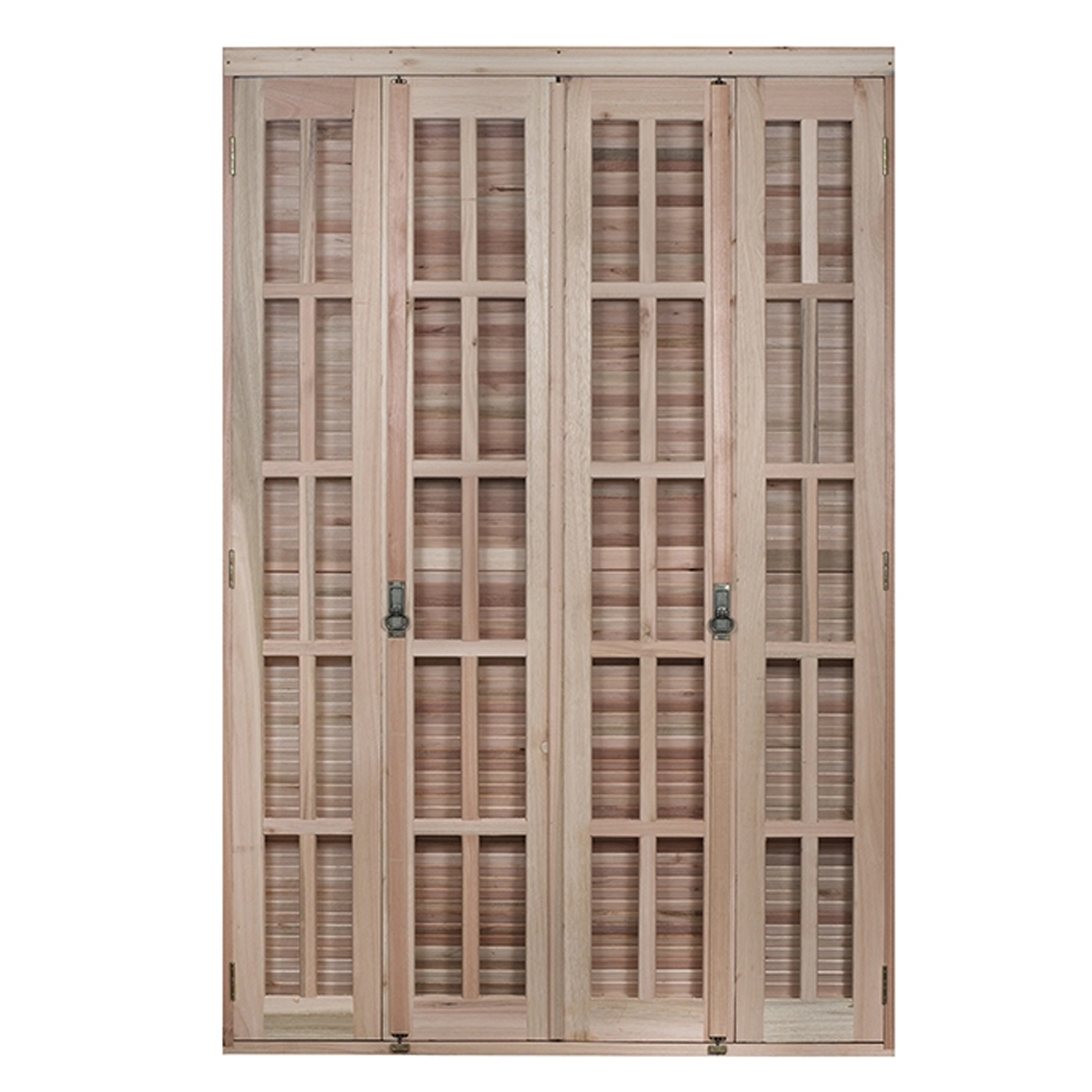Porta Balcão Pantográfica 8 Folhas Eucalipto Bege 2,13x1,60m Rondosul
