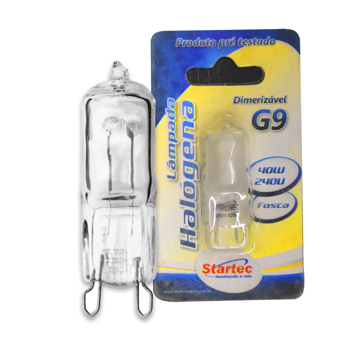 Lâmpada G9 Halógena 40w Bipino 2700k Luz Quente - 220v