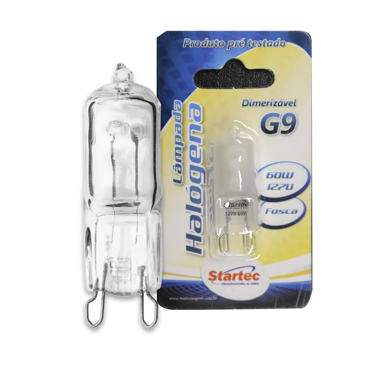 Lâmpada G9 Halógena 60w Bipino Transparente 2700k Luz Quente - 110v