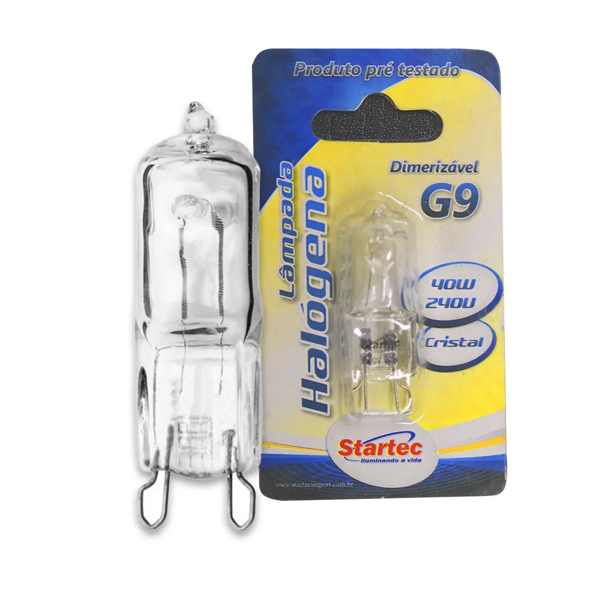 Lâmpada G9 Halógena 60w Bipino 2700k Luz Quente - 220v