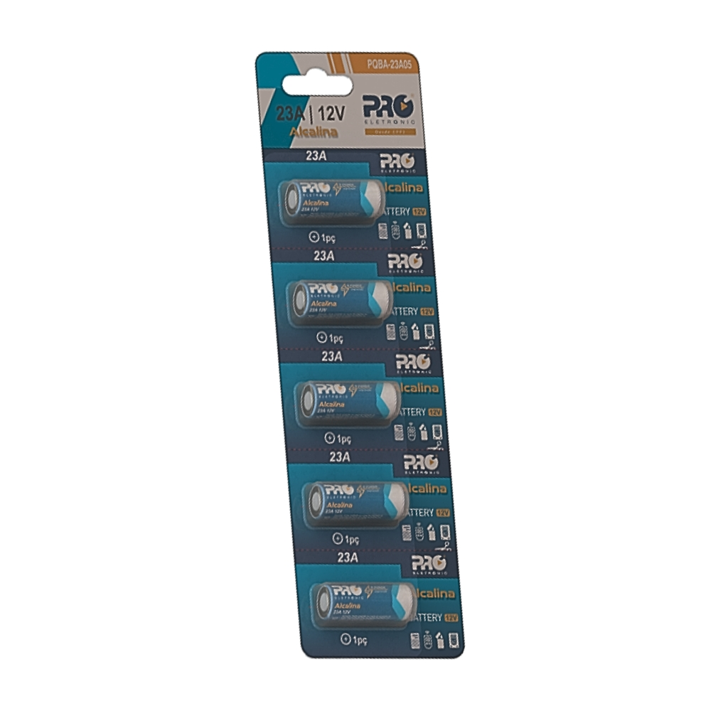 Bateria Alcalina Proeletronic Pqba-23a05 23a 12v Com 5 Unidades