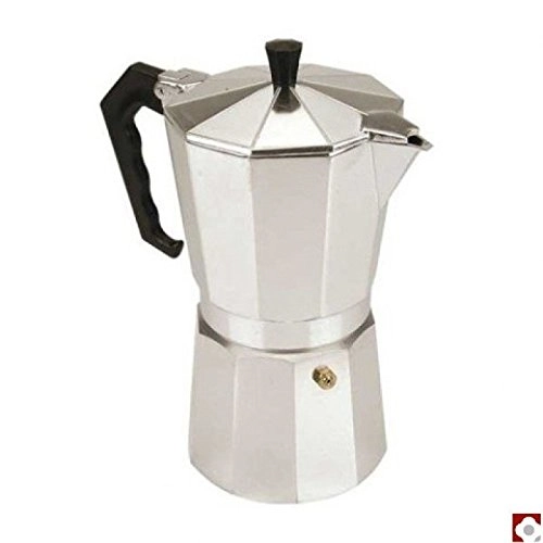 Cafeteira Italiana em Alumínio Cor Polido p/ 9 Cafés - AF09