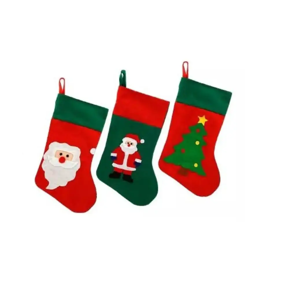 Enfeite Natal Meia Feltro Decorada Sort