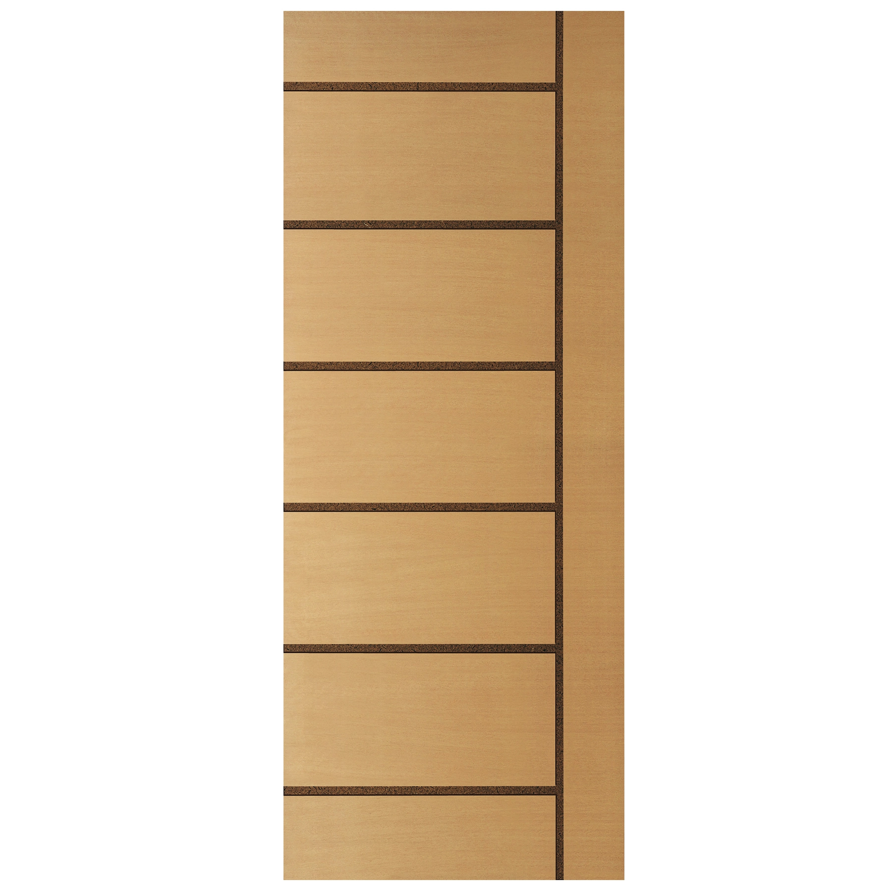 Folha de Porta Madeira de Giro Direito|Esquerdo Marrom 210x60cm Sarrafeada Decorada Randa