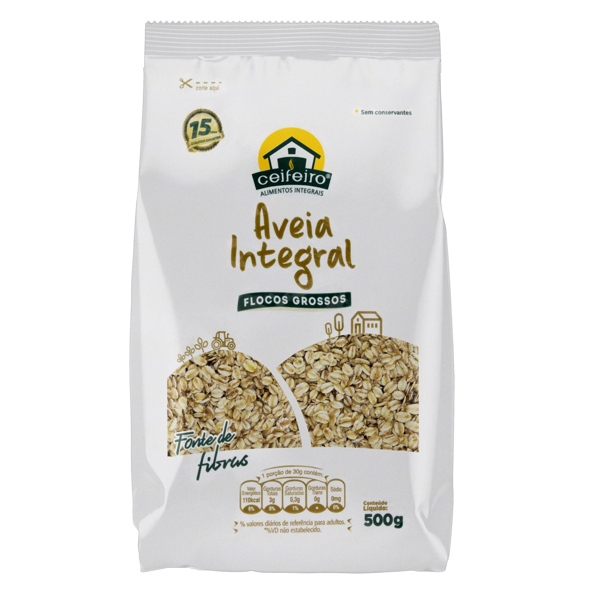 Aveia Em Flocos Grossos Ceifeiro Pacote 500g