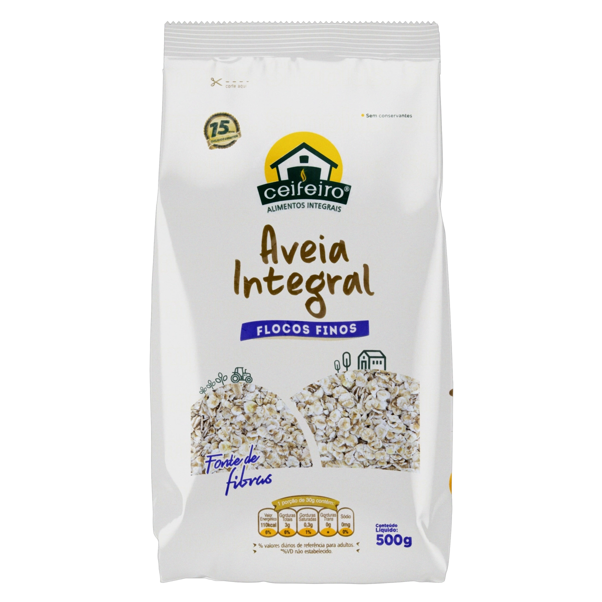 Aveia Em Flocos Finos Ceifeiro Pacote 500g