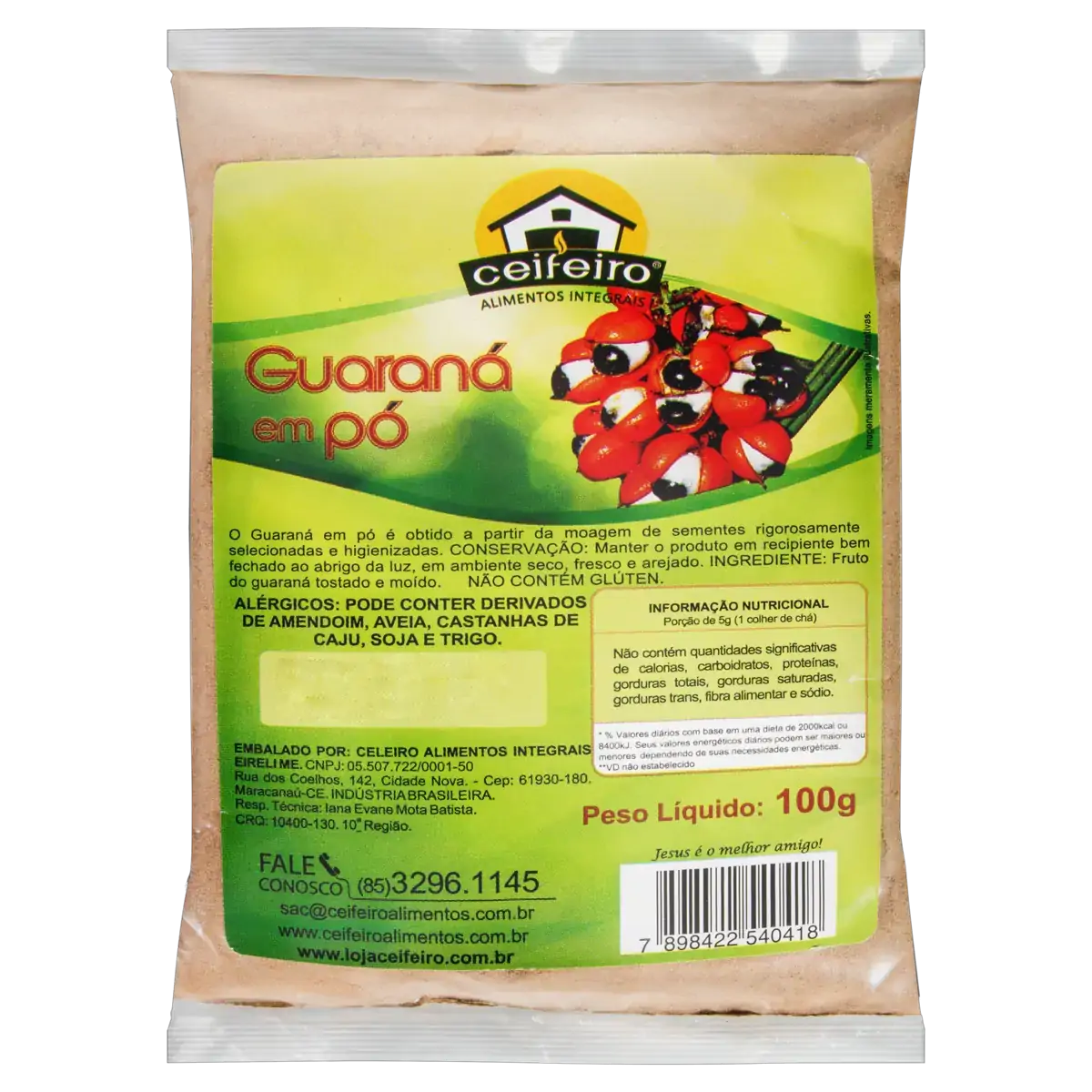 Guaraná Pó Ceifeiro Pacote 100g