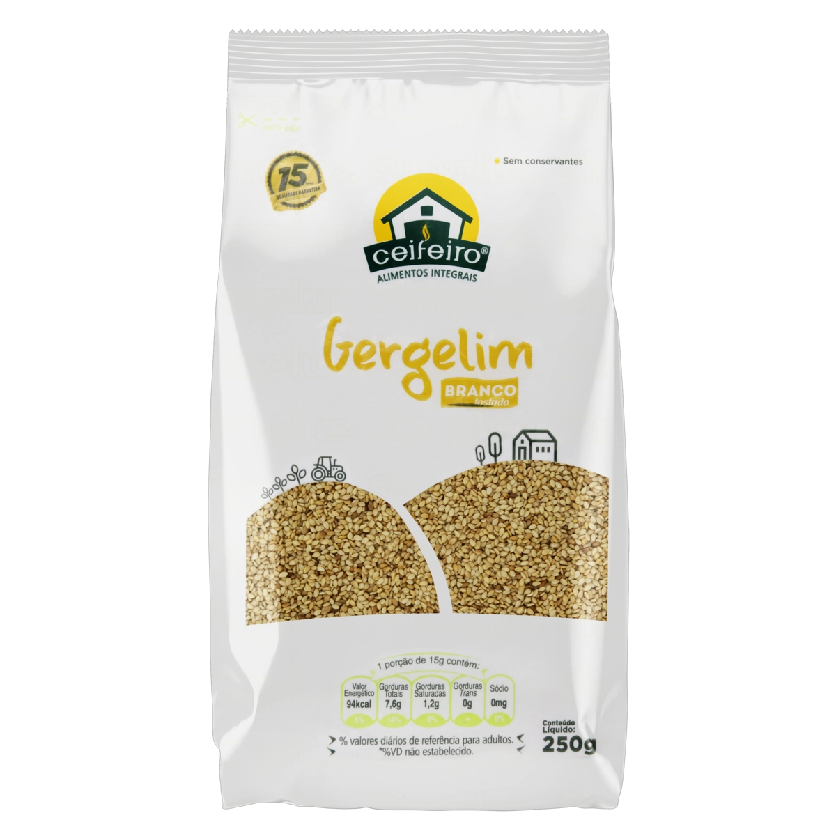 Gergelim Branco Tostado Ceifeiro Pacote 250g