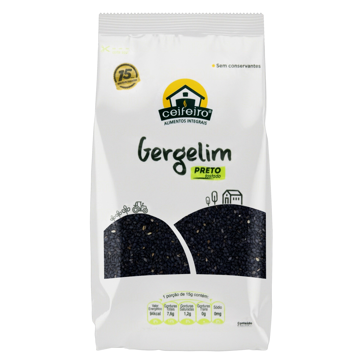 Gergelim Preto Tostado Ceifeiro Pacote 250g