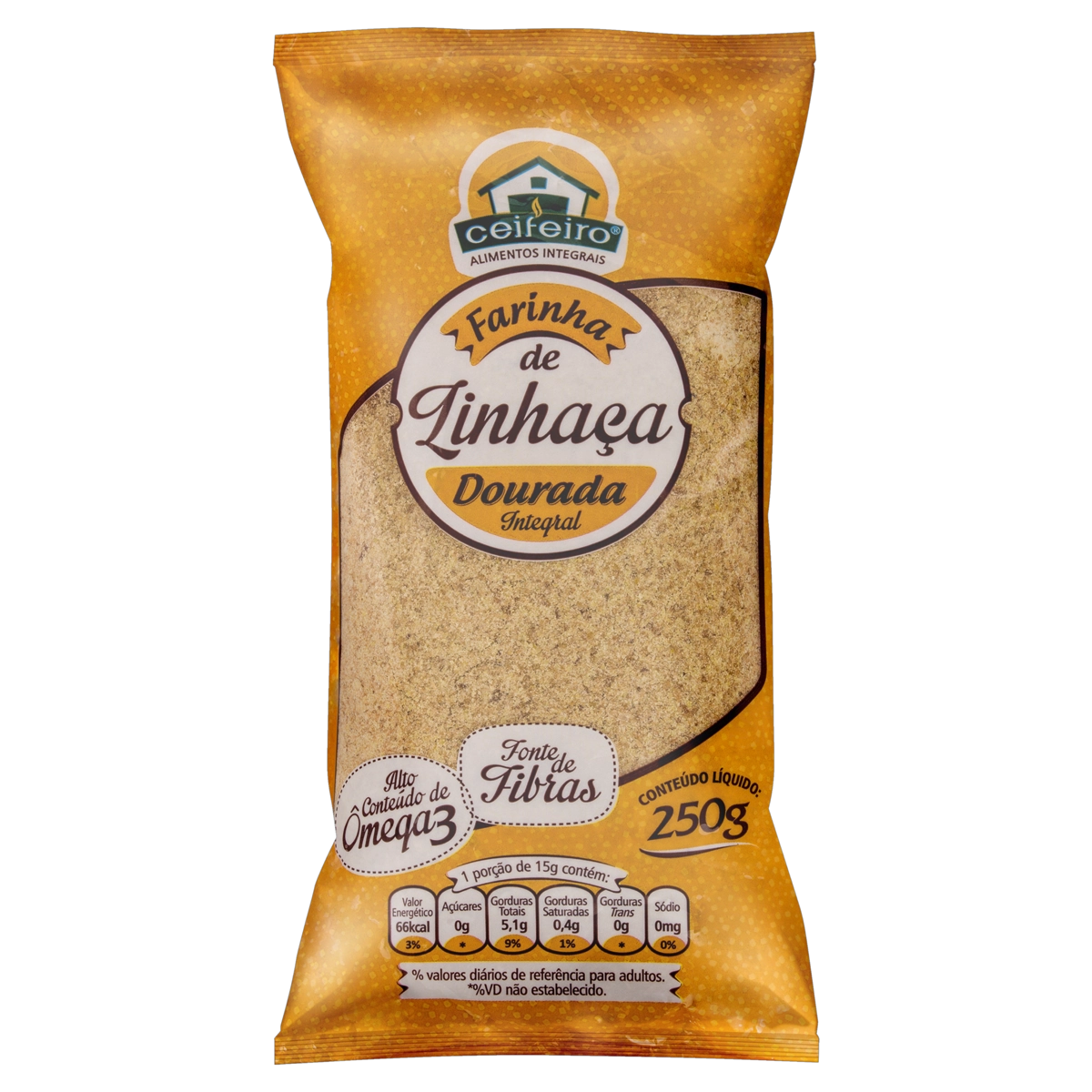 Farinha De Linhaça Dourada Integral Ceifeiro Pacote 250g